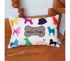 Stickserie - Hunde Silhouette mit Anhänger